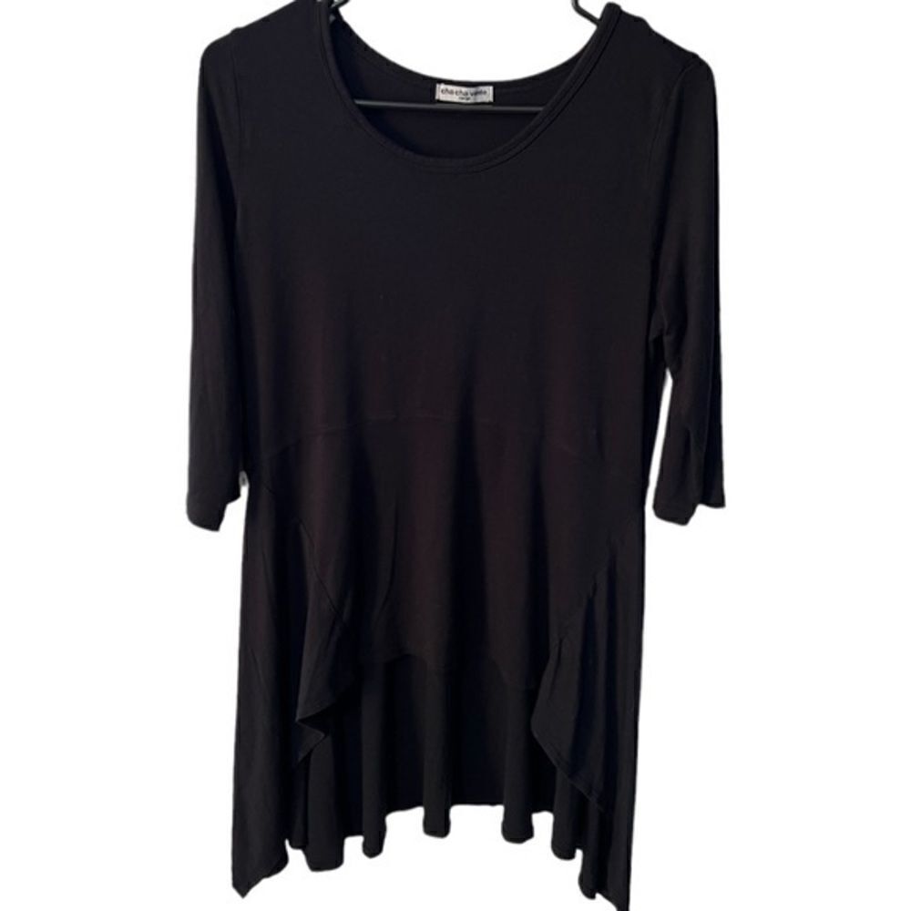 Cha Cha Vente Flowy Black Long Sleeve Blouse